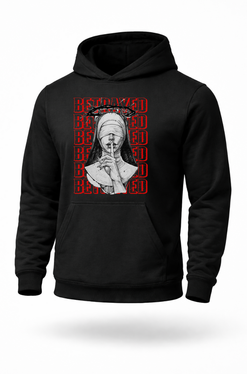 Betrayed gothic streetwear graphic hoodie by Tailored Threadz