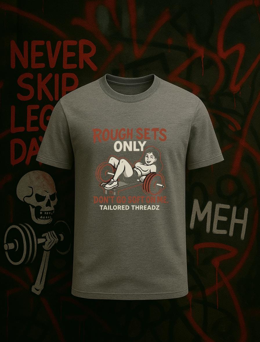 Funny Gym Shirt: Rough Sets Only Barbell Workout Tee