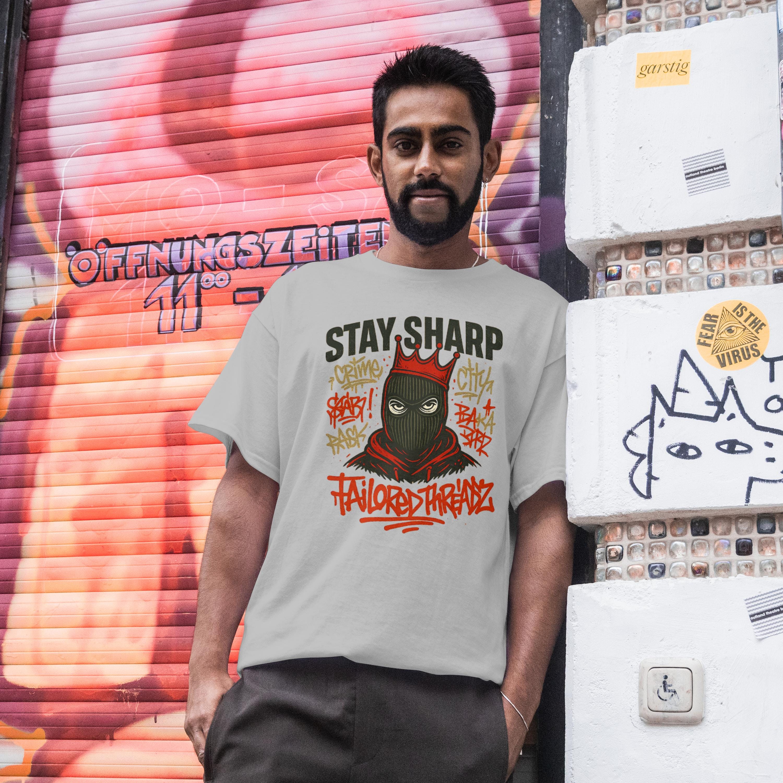 Urban Graffiti T-Shirt: Crown Mask Design - Bella+Canvas 3001