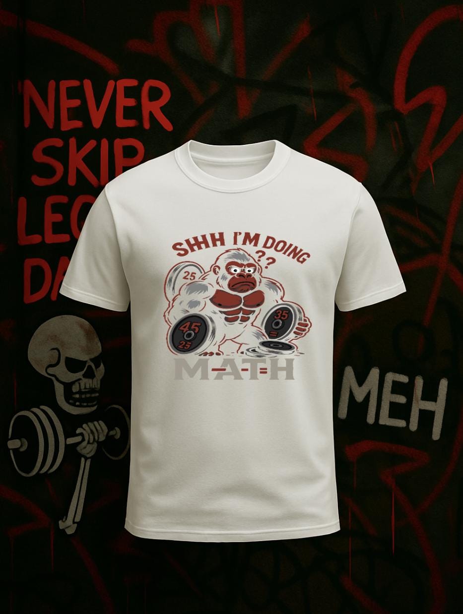 Funny Workout Gorilla T-Shirt: Shhh I'm Doing Math - Gym Humor
