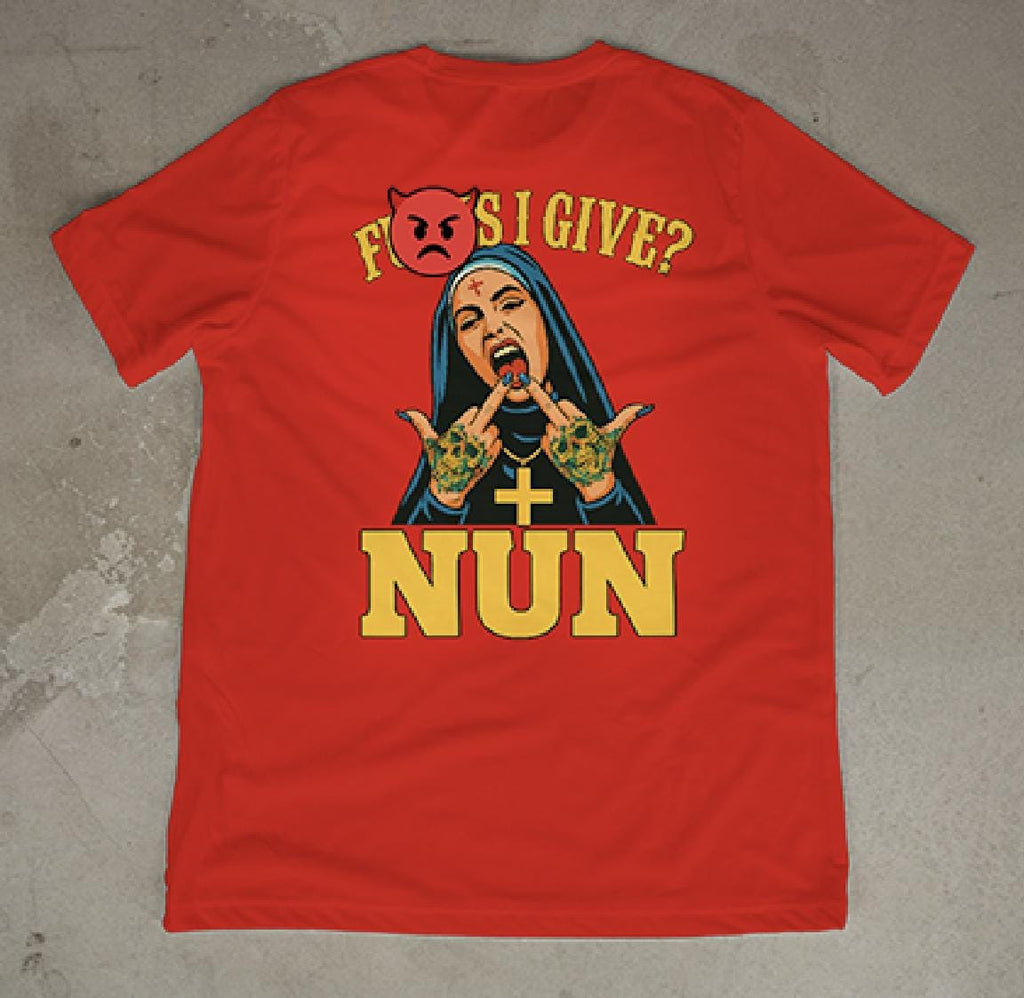 Funny Nun T-Shirt – Tattoo Style Graphic Tee, Rebel Streetwear