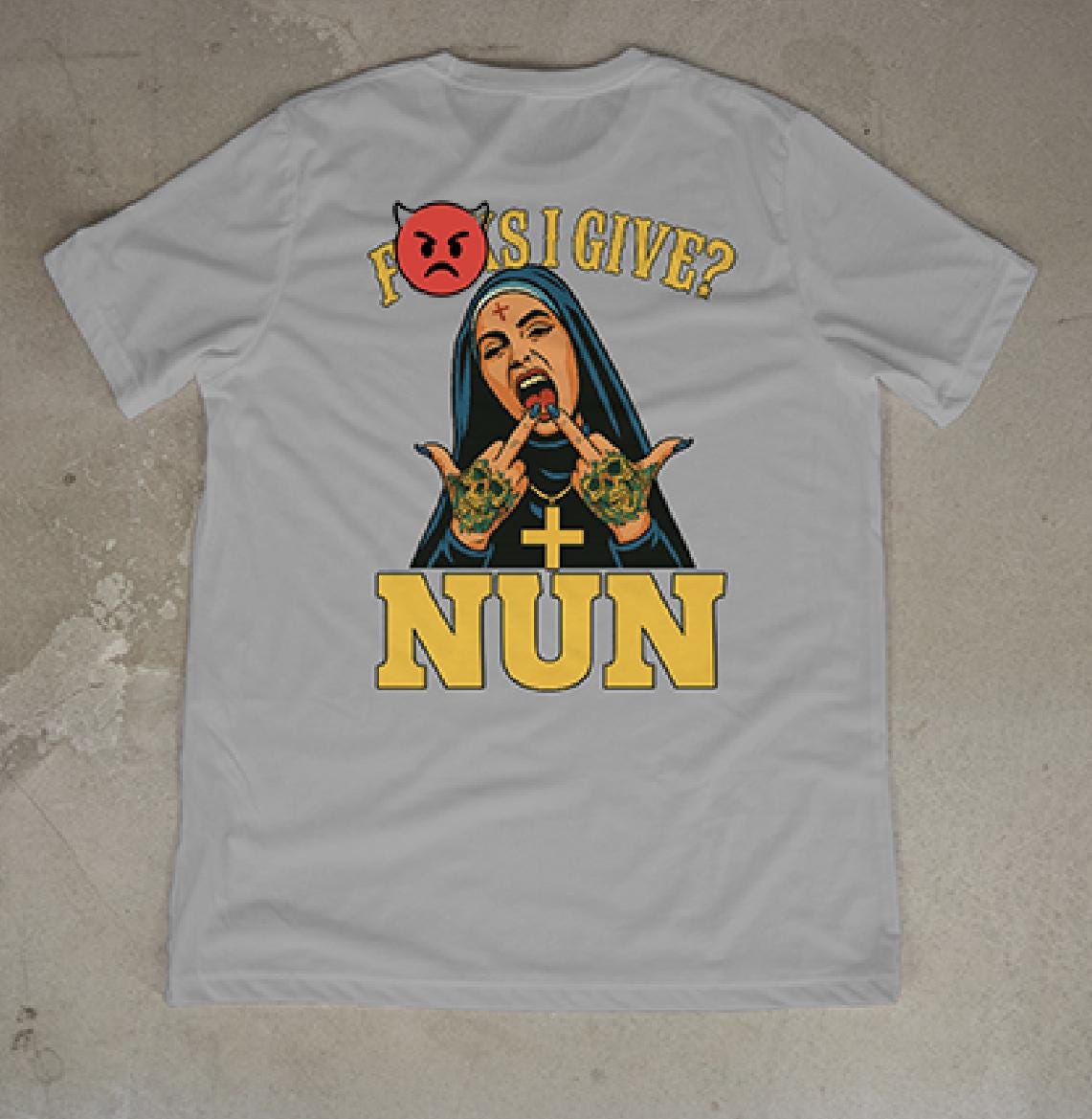 Funny Nun T-Shirt – Tattoo Style Graphic Tee, Rebel Streetwear