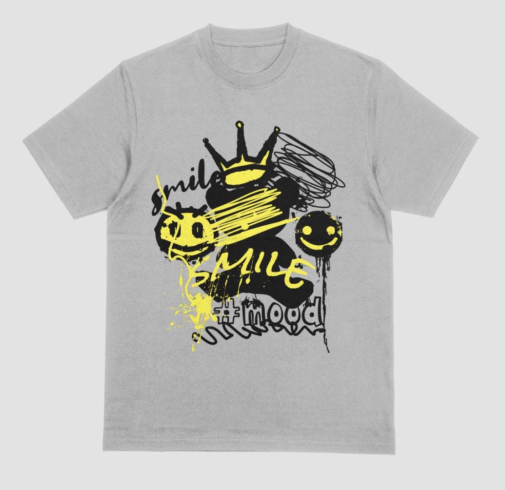 Graffiti Smile T-Shirt: Urban Streetwear Graphic Tee - DTF Print
