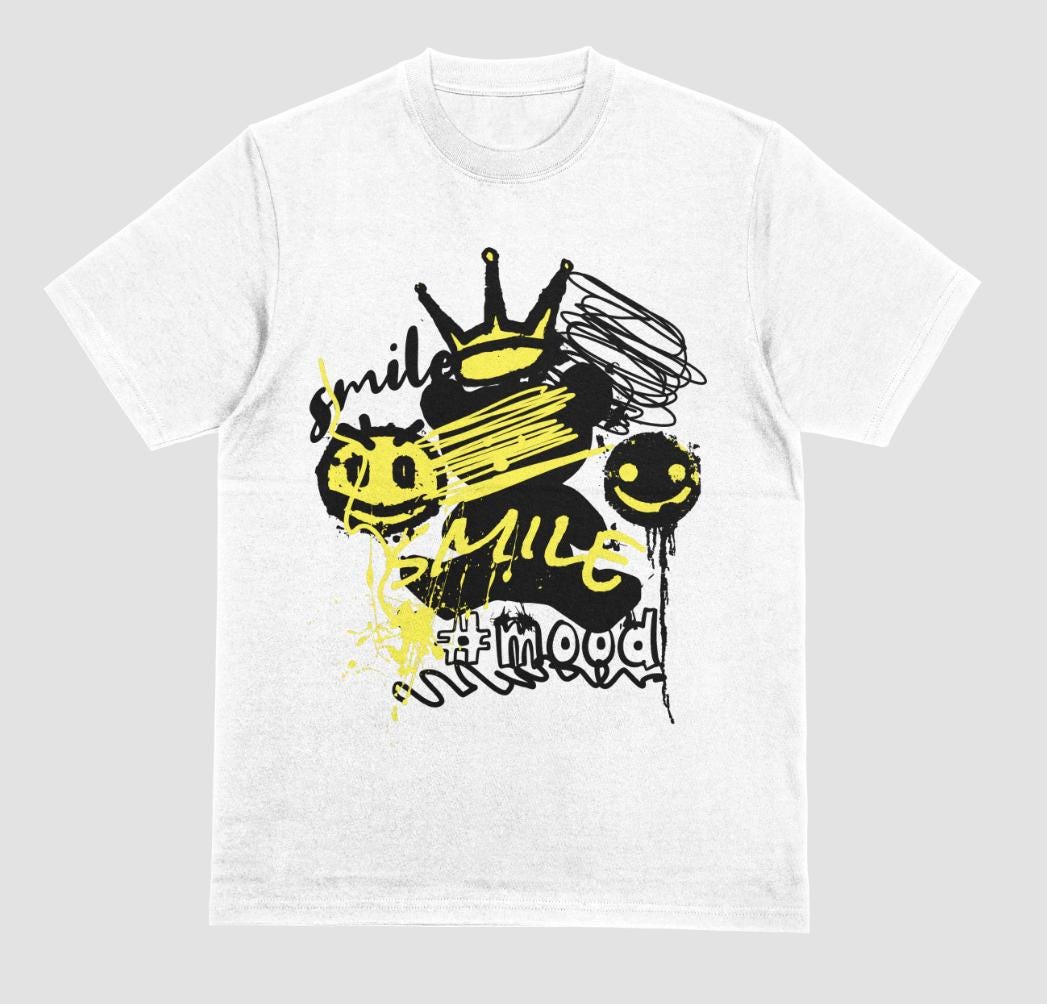 Graffiti Smile T-Shirt: Urban Streetwear Graphic Tee - DTF Print