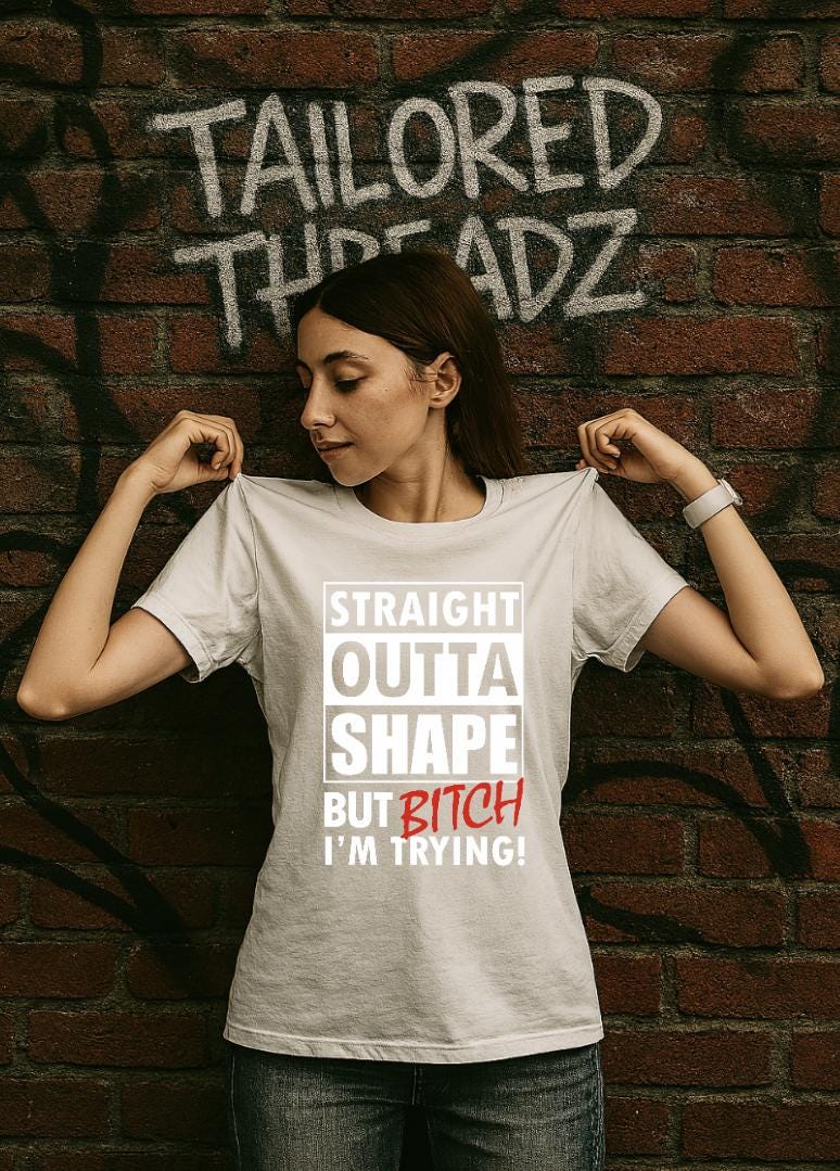 Funny Gym T-Shirt: Straight Outta Shape - Bella+Canvas Unisex Tee