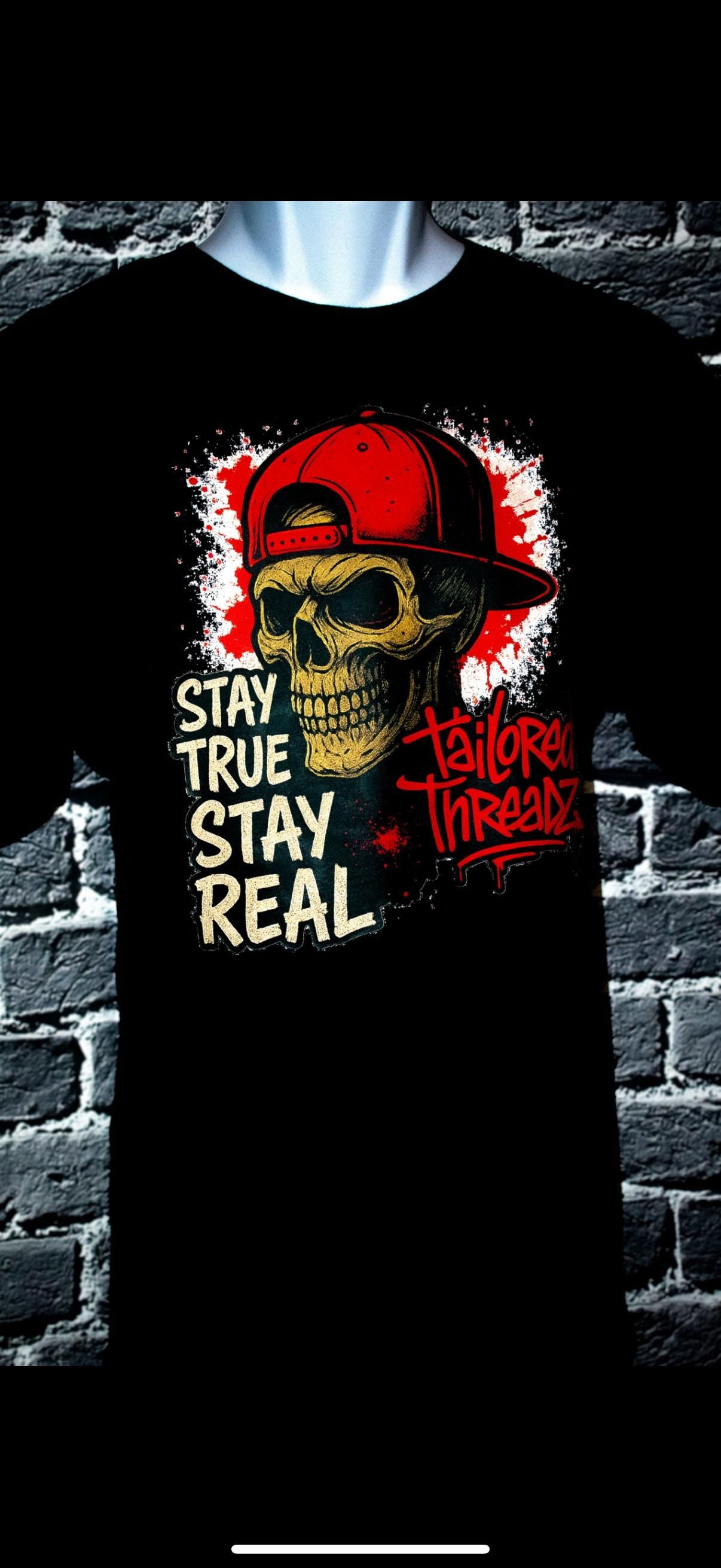 Skull Graffiti T-Shirt: Urban Streetwear Tee, Red Snapback