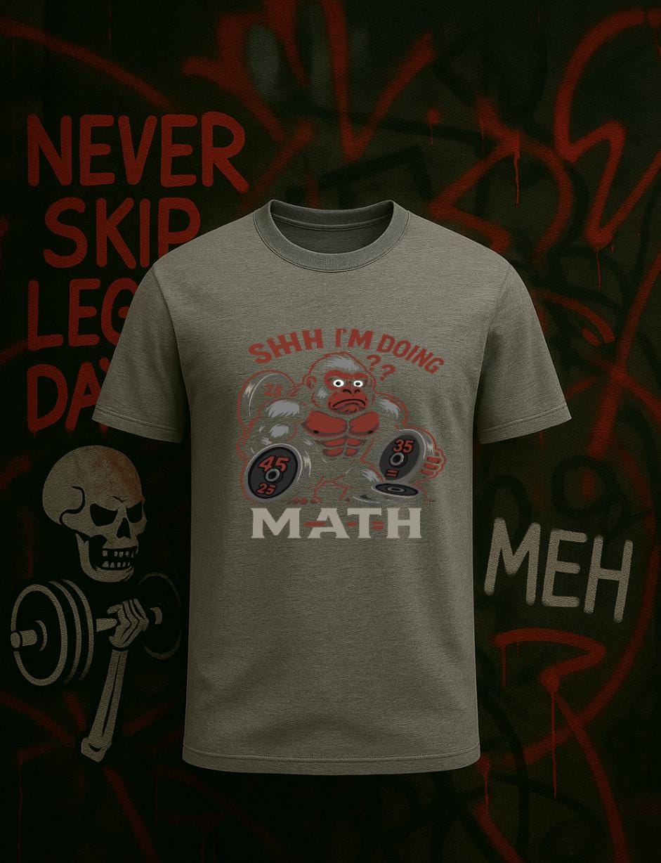 Funny Workout Gorilla T-Shirt: Shhh I'm Doing Math - Gym Humor