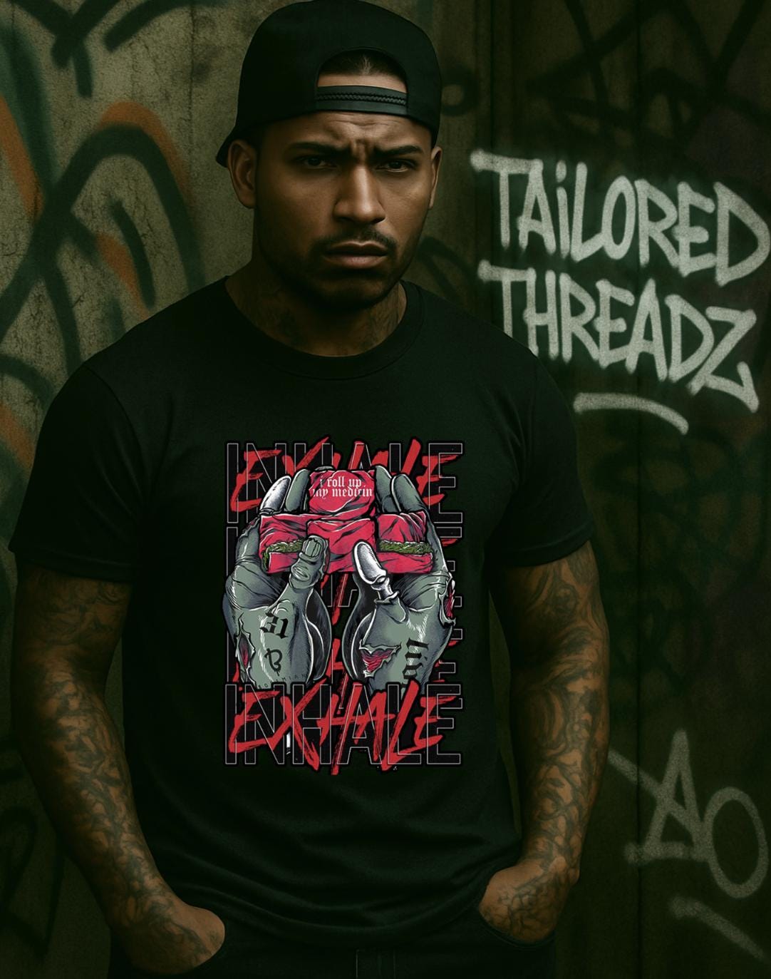 Exhale Weed Shirt | Stoner Streetwear Graphic Tee | 420 Smoke Art T-Shirt | Graffiti Urban Fashion Tee