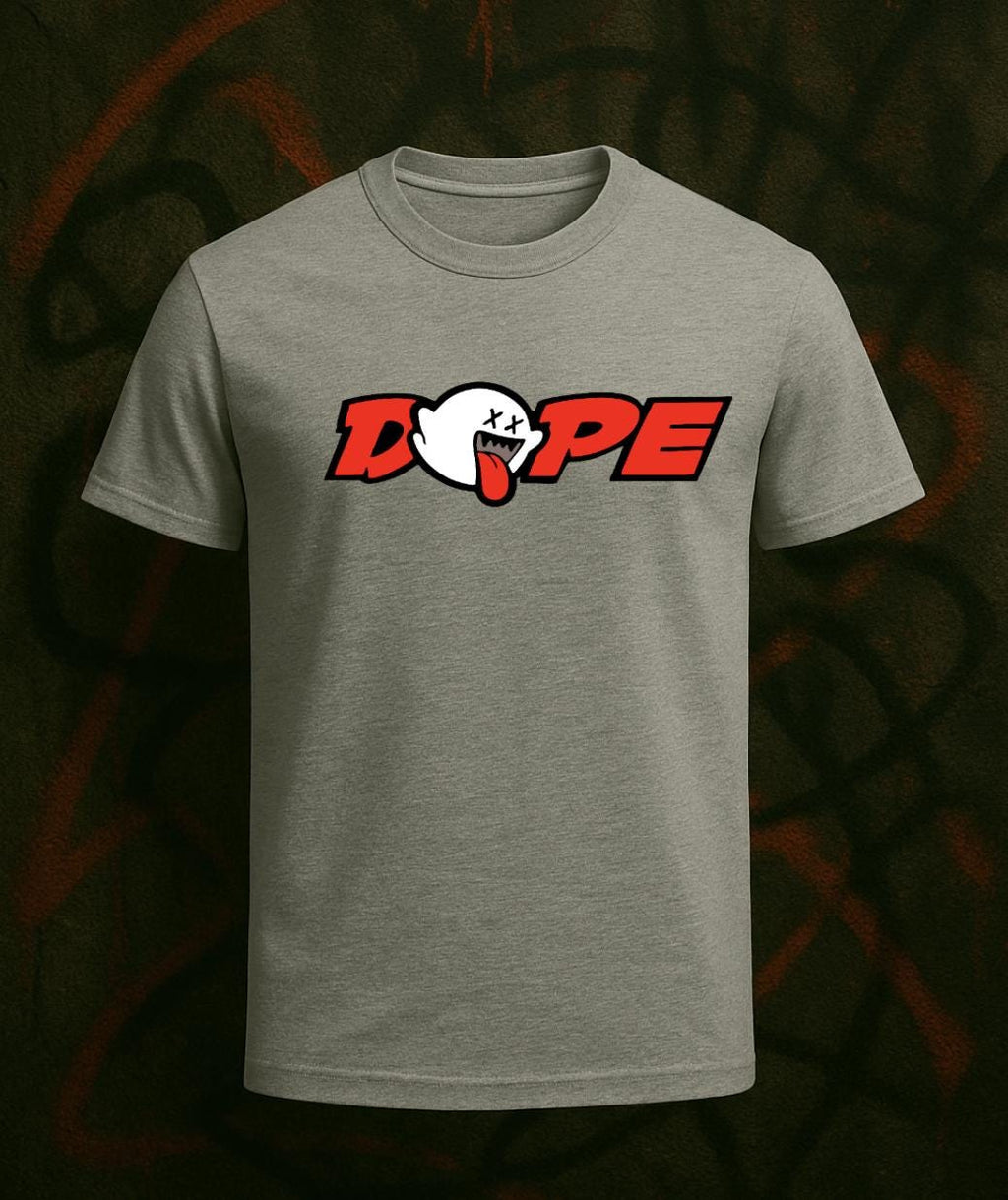 DOPE Parody T-Shirt – Funny Cartoon Ghost Tee – Streetwear Graphic Shirt – Urban Fashion Top