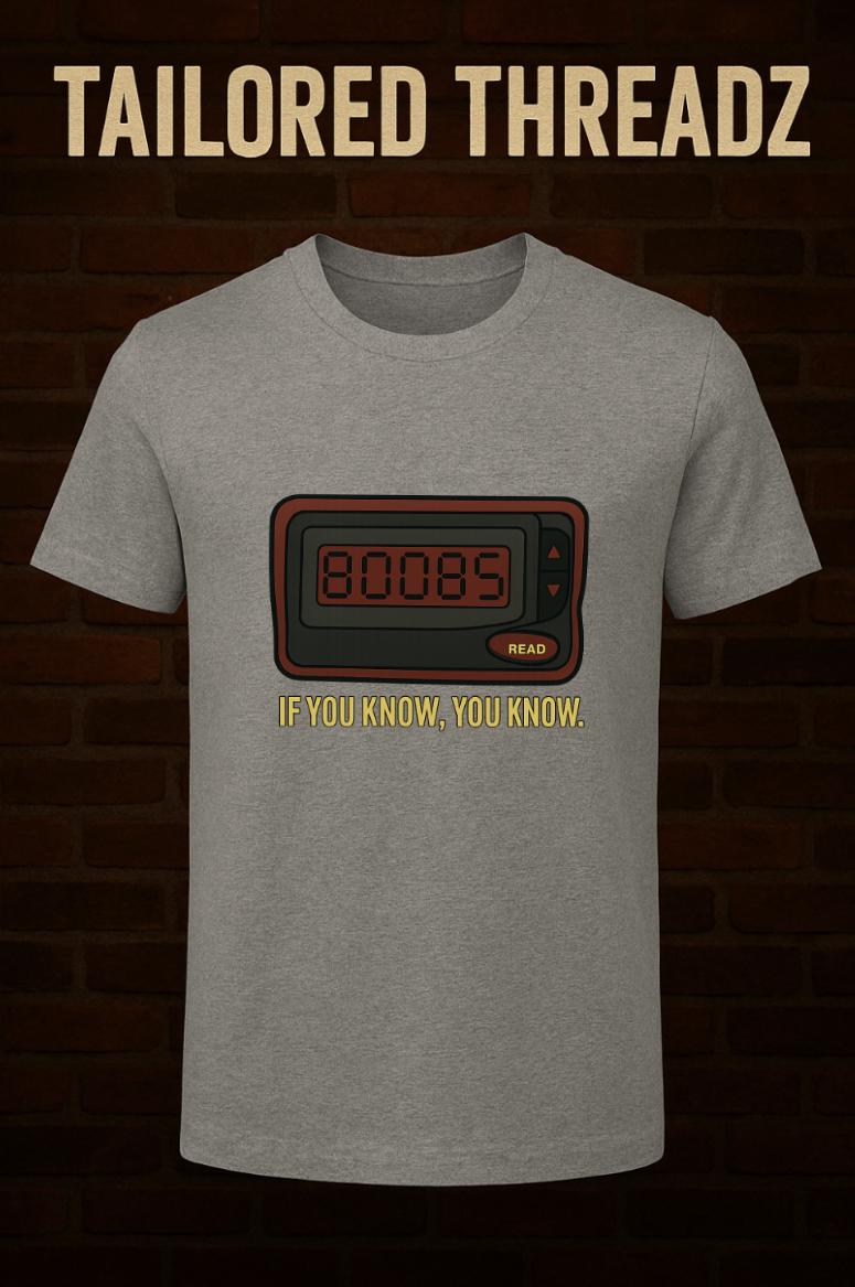Retro 80085 Pager T-Shirt: Funny 90s Nostalgia Graphic Tee