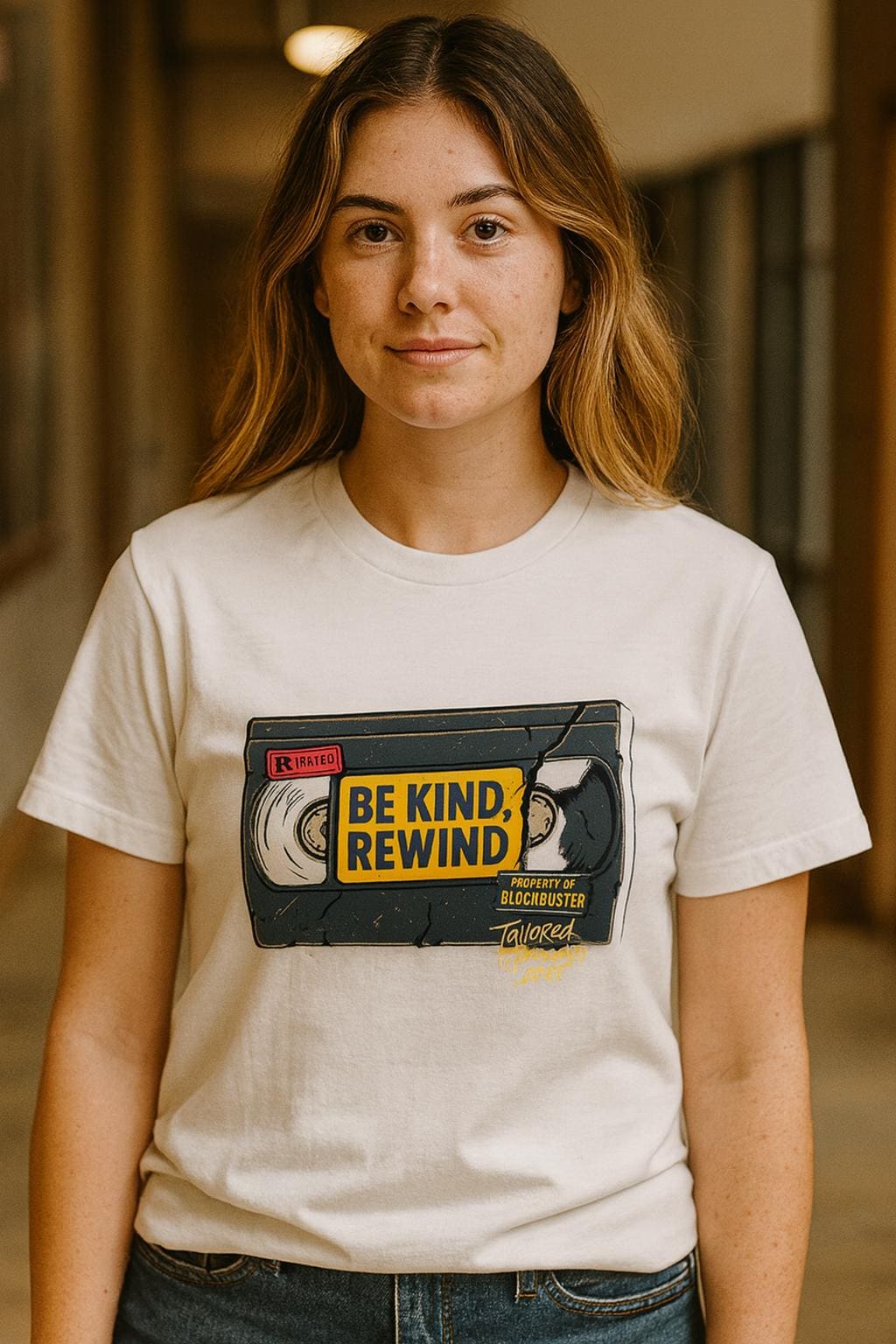 Retro "Be Kind Rewind" T-Shirt: 90s Blockbuster VHS Tee