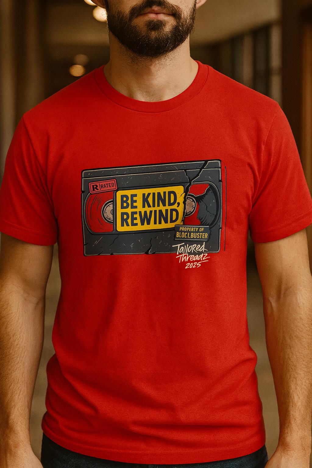 Retro "Be Kind Rewind" T-Shirt: 90s Blockbuster VHS Tee