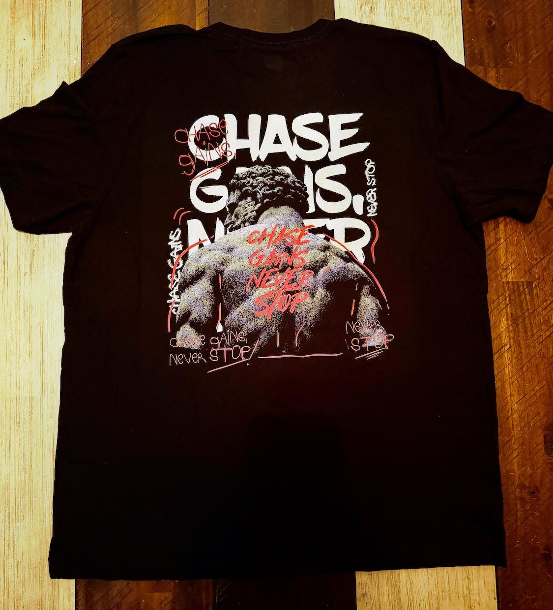 Chase Gains Gym Workout Tee: Bella + Canvas Bodybuilding Shirt