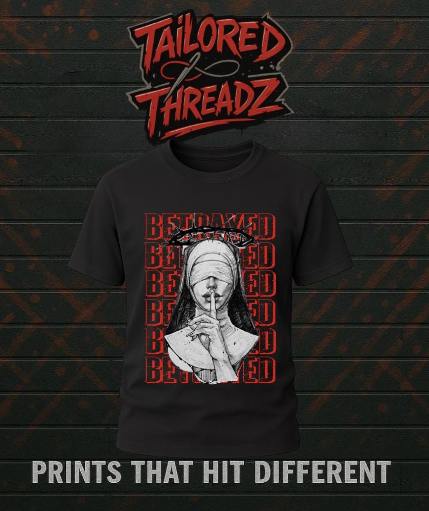 Betrayed Graphic Tee – Dark Streetwear Shirt | Limited Drop Urban Fashion | Gothic Horror Graphic T-Shirt