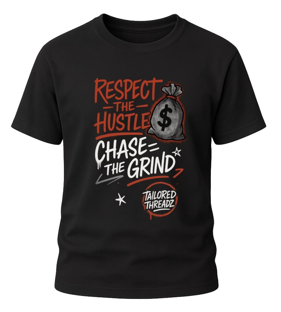 Respect the Hustle Graphic Tee: Urban Streetwear Motivation Shirt