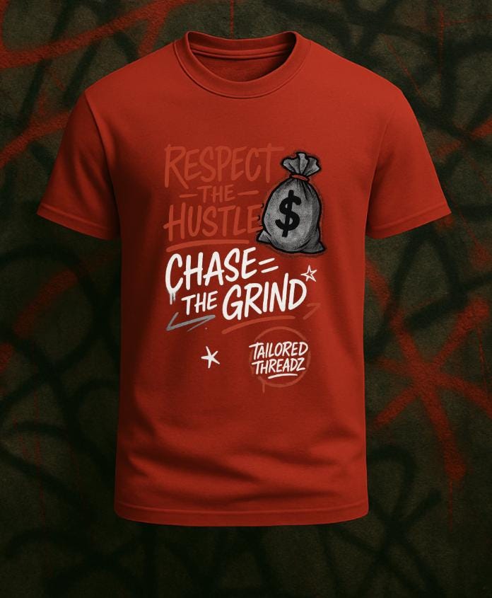 Respect the Hustle Graphic Tee: Urban Streetwear Motivation Shirt