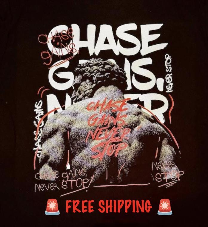 Chase Gains Gym Workout Tee: Bella + Canvas Bodybuilding Shirt