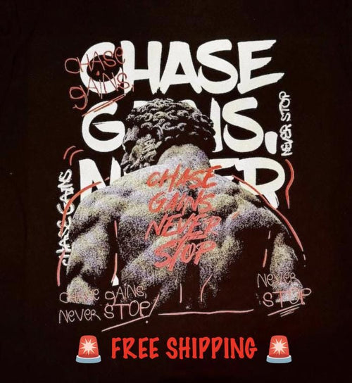 Chase Gains Gym Workout Tee: Bella + Canvas Bodybuilding Shirt