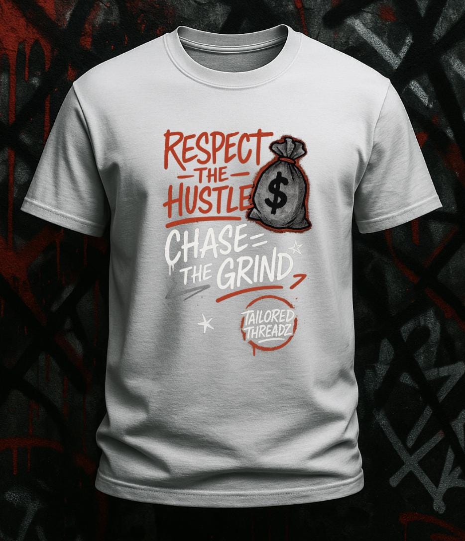 Respect the Hustle Graphic Tee: Urban Streetwear Motivation Shirt