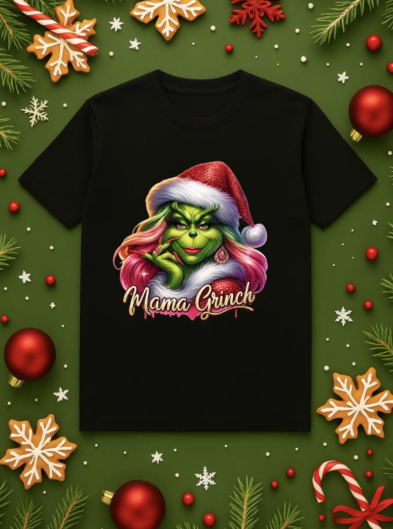 Funny Christmas Shirt for Women | Sassy Holiday Mom Tee | Green Christmas Character Shirt | Retro Holiday Humor Top | Tailored Threadz Xmas