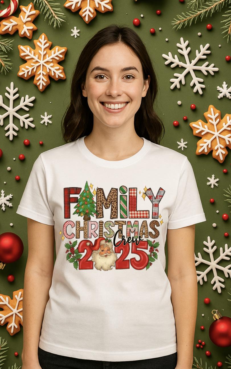 Family Christmas Crew 2025 Shirt | Matching Holiday Tee | Santa Christmas Shirt for Family | Festive Outfit Top | Tailored Threadz