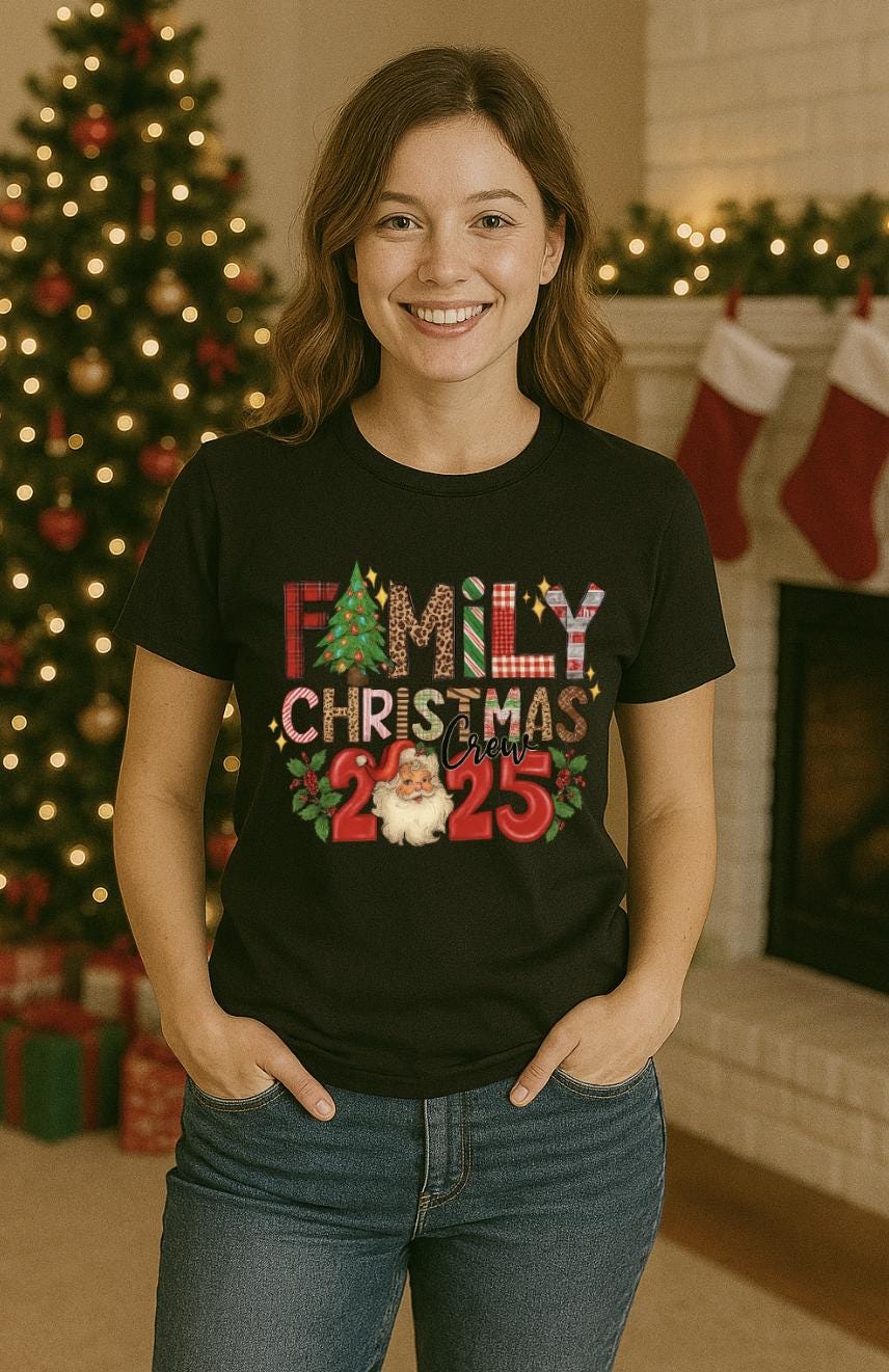 Family Christmas Crew 2025 Shirt | Matching Holiday Tee | Santa Christmas Shirt for Family | Festive Outfit Top | Tailored Threadz