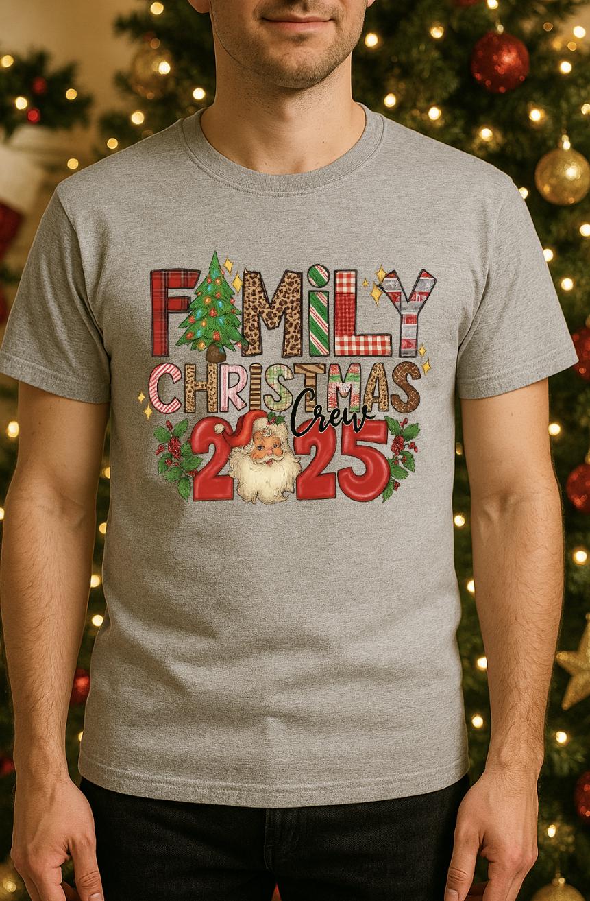 Family Christmas Crew 2025 Shirt | Matching Holiday Tee | Santa Christmas Shirt for Family | Festive Outfit Top | Tailored Threadz