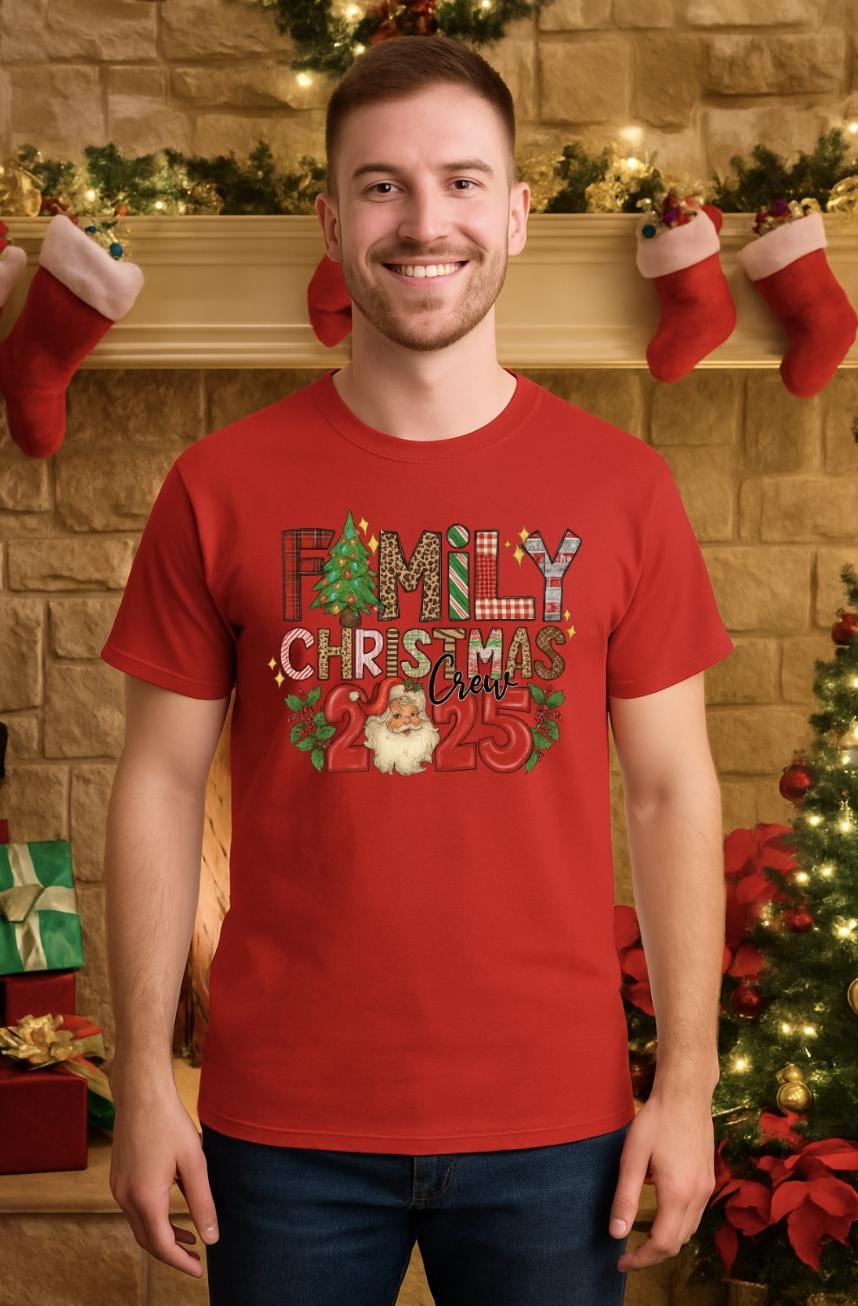 Family Christmas Crew 2025 Shirt | Matching Holiday Tee | Santa Christmas Shirt for Family | Festive Outfit Top | Tailored Threadz