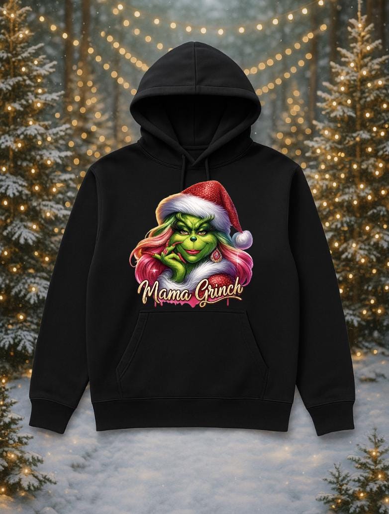 Funny Christmas Hoodie for Women | Sassy Holiday Hoodie | Mean Green Christmas Sweatshirt | Retro Holiday Gift for Her | Cozy Gildan Hoodie