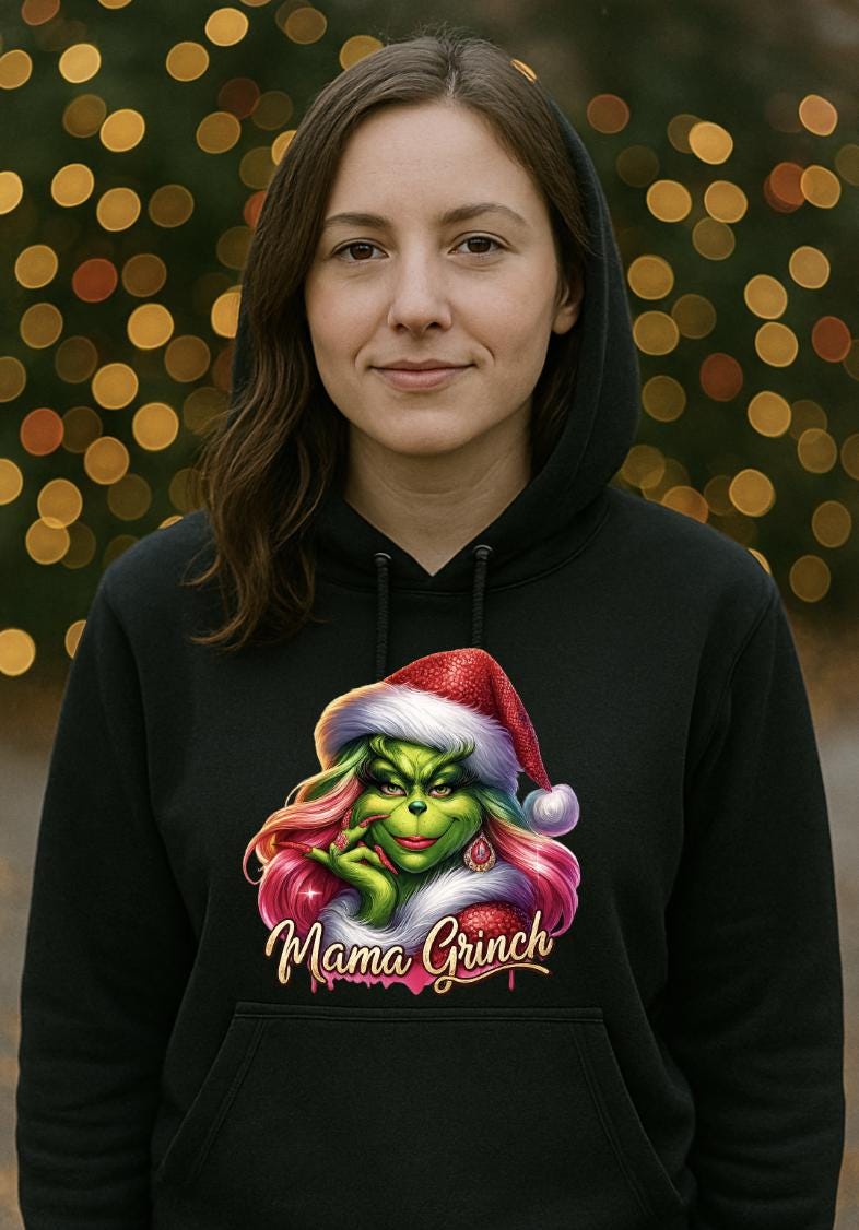 Funny Christmas Hoodie for Women | Sassy Holiday Hoodie | Mean Green Christmas Sweatshirt | Retro Holiday Gift for Her | Cozy Gildan Hoodie