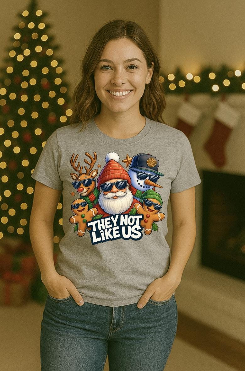 They Not Like Us Funny Christmas Shirt | Santa Squad Tee | Reindeer Snowman Gingerbread Shirt