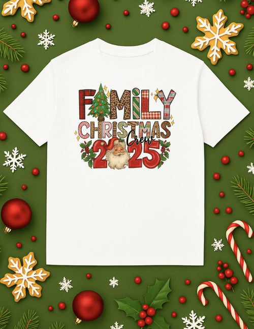 Family Christmas Crew 2025 Shirt | Matching Holiday Tee | Santa Christmas Shirt for Family | Festive Outfit Top | Tailored Threadz