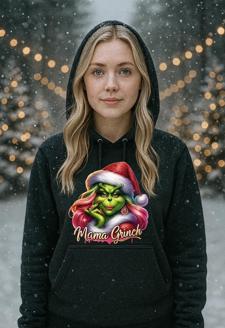 Funny Christmas Hoodie for Women | Sassy Holiday Hoodie | Mean Green Christmas Sweatshirt | Retro Holiday Gift for Her | Cozy Gildan Hoodie