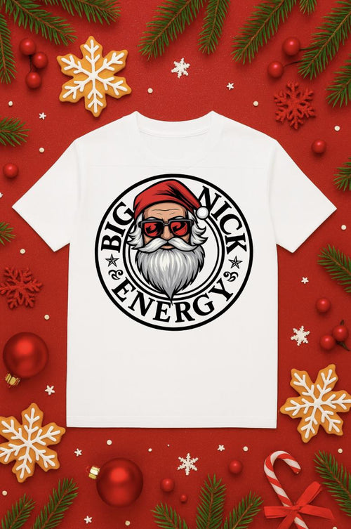 Funny Christmas Shirt for Adults | “Big Nick Energy” Santa Tee | Naughty Holiday Humor Shirt | Free Shipping Gift Idea