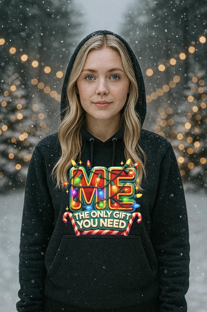 Funny Christmas Hoodie for Adults | “Me – The Only Gift You Need” Holiday Hoodie | Sassy Self-Love Xmas Sweatshirt | Free Shipping Gift