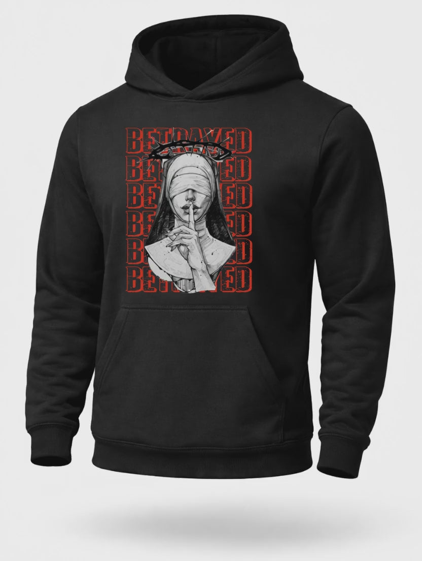 Betrayed Nun Streetwear Hoodie – Gothic Graphic Hoodie