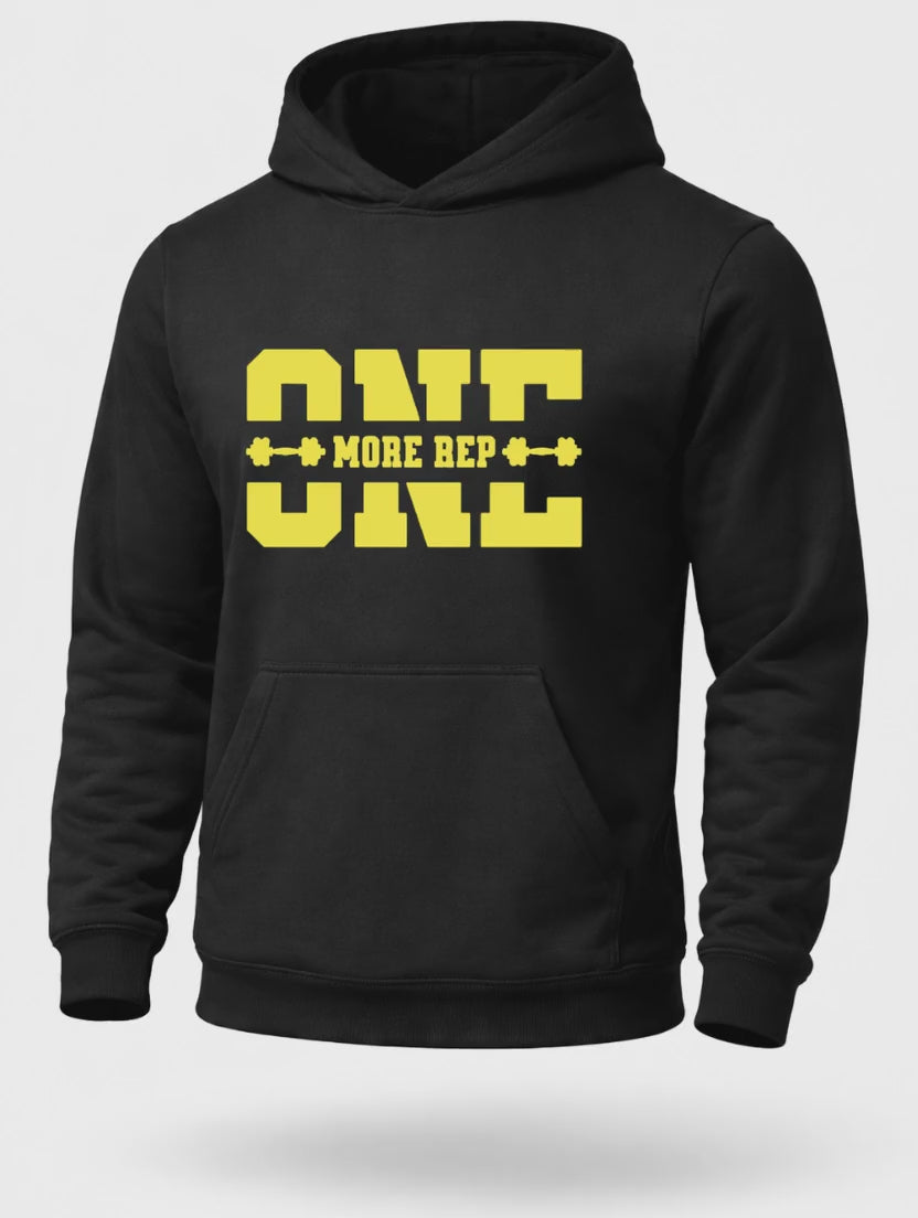 One More Rep Gym Hoodie – Fitness Motivation Workout Hoodie