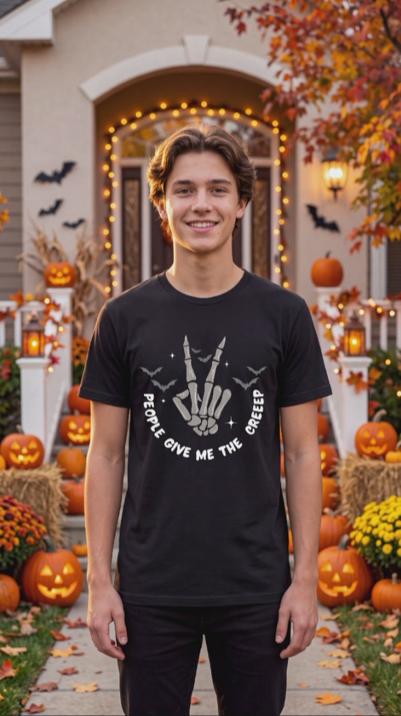 People Give Me the Creeps Skeleton Hand Halloween Shirt