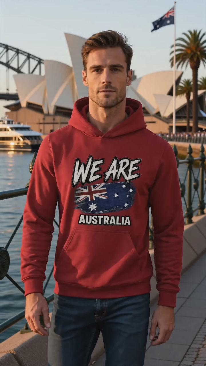WE ARE Australia Flag Hoodie – Heritage Graphic Pullover Hoodie