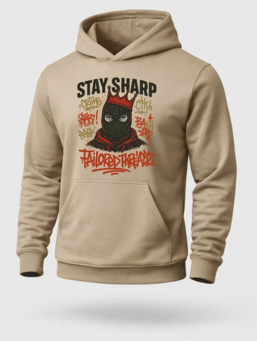 Stay Sharp Hoodie – Urban Graffiti Streetwear Hoodie