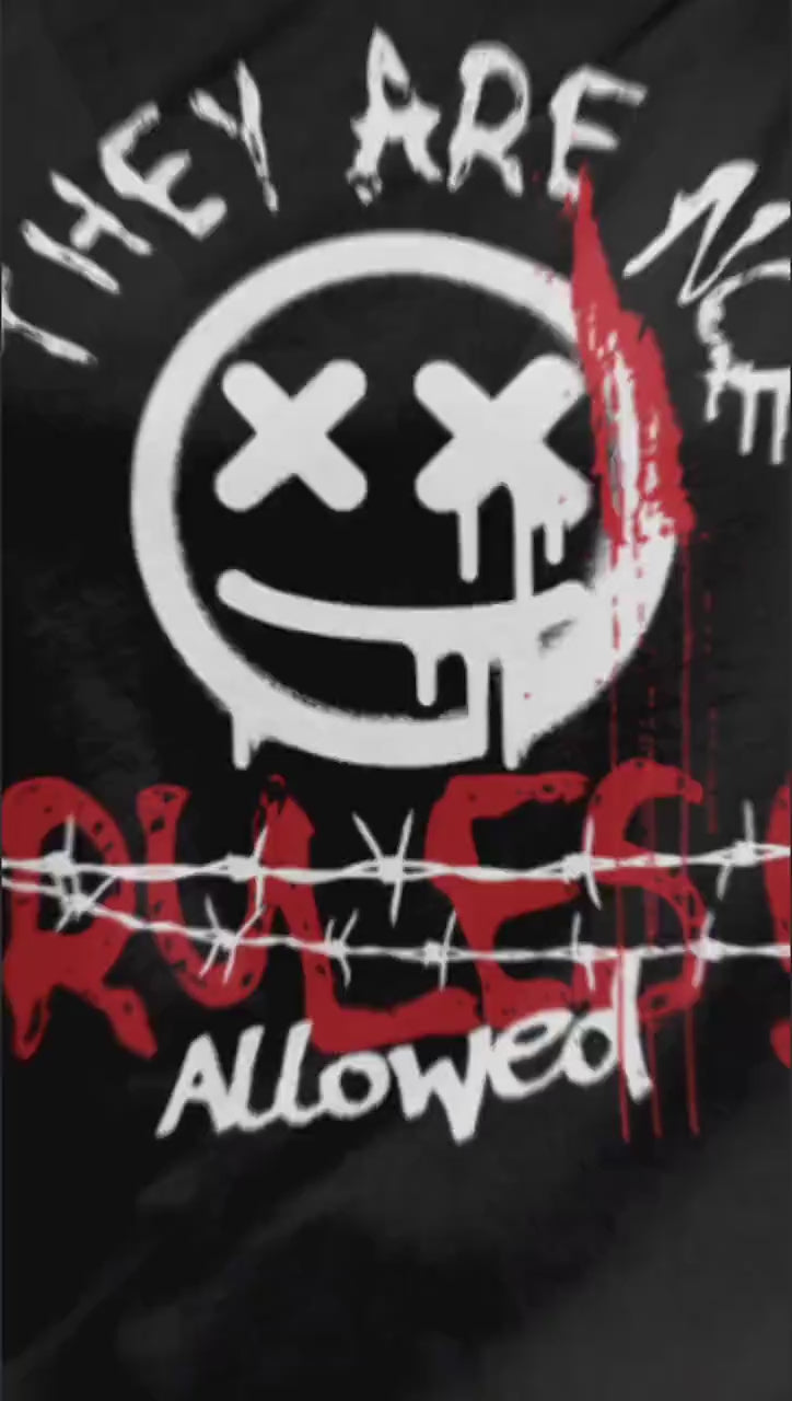 No Rules Allowed Shirt, Grunge Graphic Tee, Edgy Streetwear Shirt, Smiley Face T-Shirt