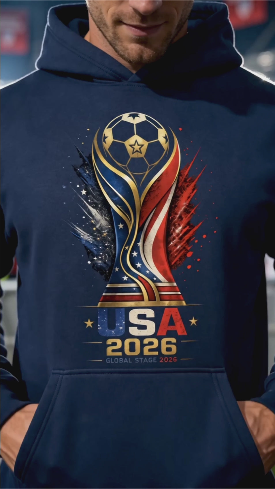 USA 2026 Soccer Hoodie | Patriotic USA Football Hoodie | Global Stage 2026 Streetwear Pullover | USA Soccer Fan Hoodie