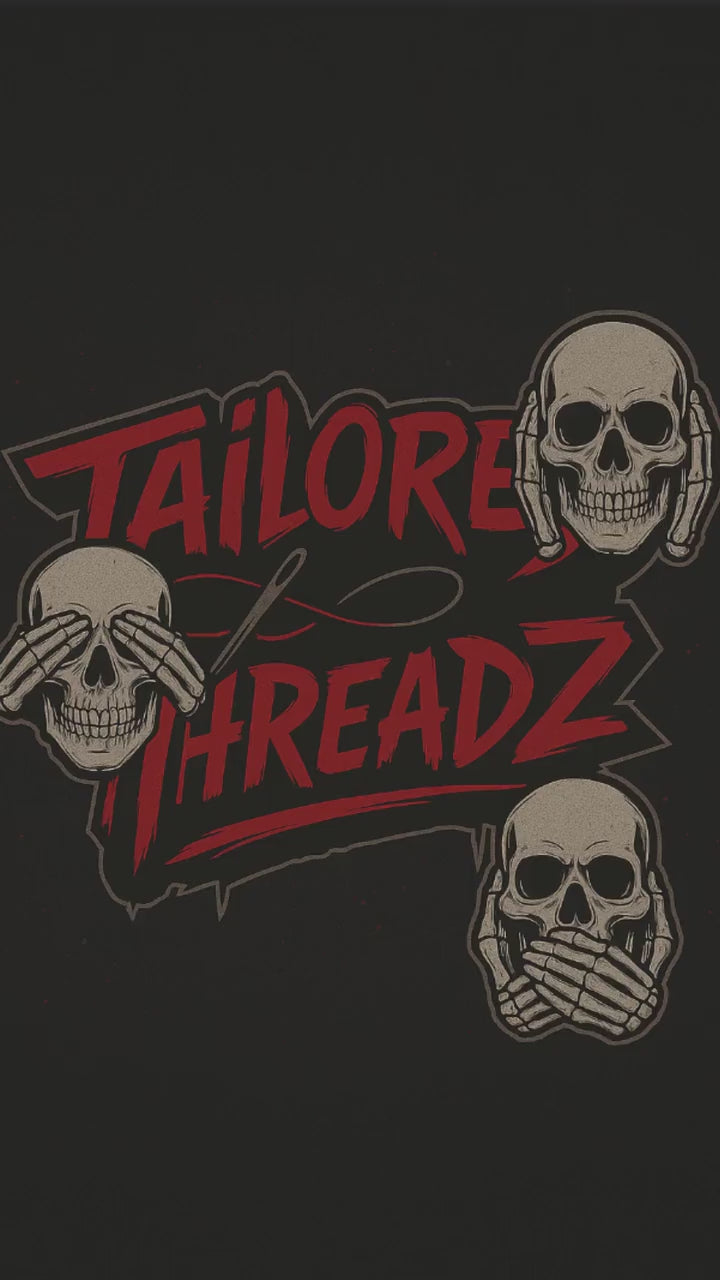 See No Evil Skull Graphic Tee - Streetwear DTF Print - Bella Canvas 3001