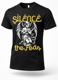 Silence the Lambs dark humor graphic t-shirt featuring gothic angel illustration streetwear design