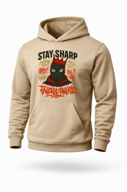 Stay Sharp urban graffiti streetwear hoodie by Tailored Threadz